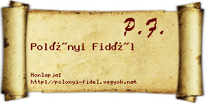 Polónyi Fidél névjegykártya